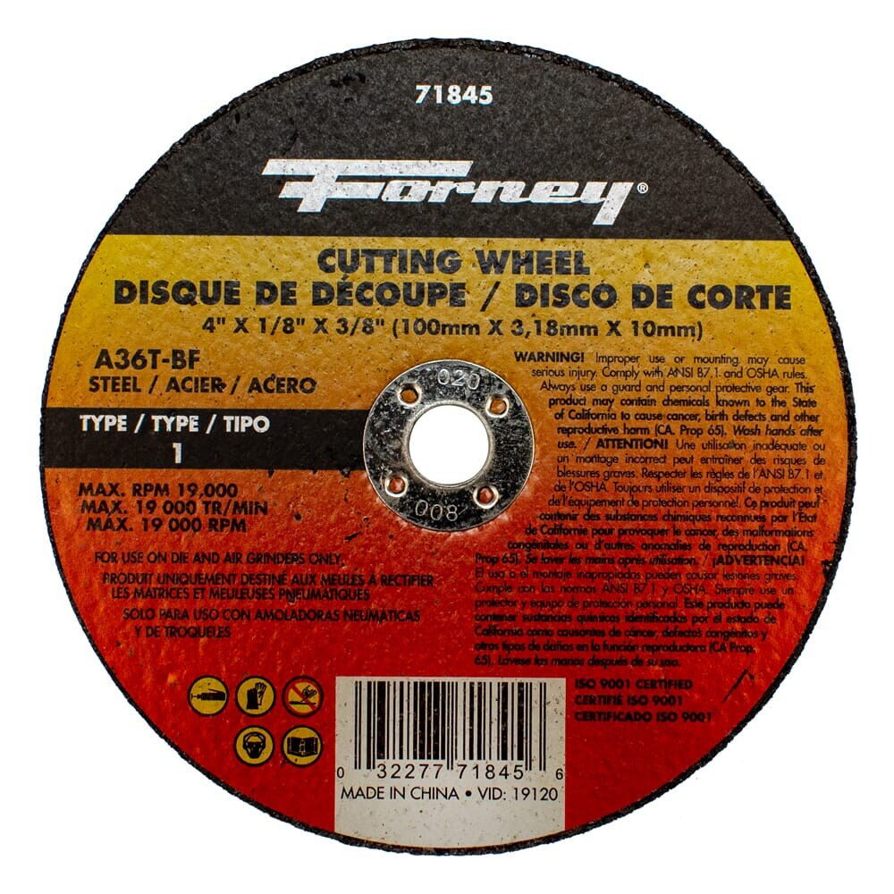 71845 Cut-Off Wheel, Metal, Type 1